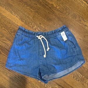 Old Navy Blue Denim Drawstring Casual Shorts